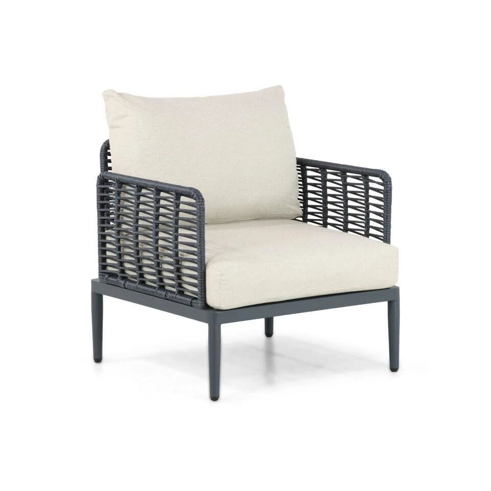 Stoel En Bank Loungeset 5 Personen Aluminium/wicker Grijs Coco Ibiza 6 Stoel En Bank Loungeset 5 Personen Aluminium/wicker Grijs Coco Ibiza - Afbeelding 4