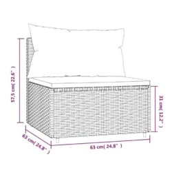 VidaXL - Tuinmiddenbank - Zwart - Poly Rattan - Met Kussens -Meubelwinkel 04b10f0de0ee47c0a4a338432c732174