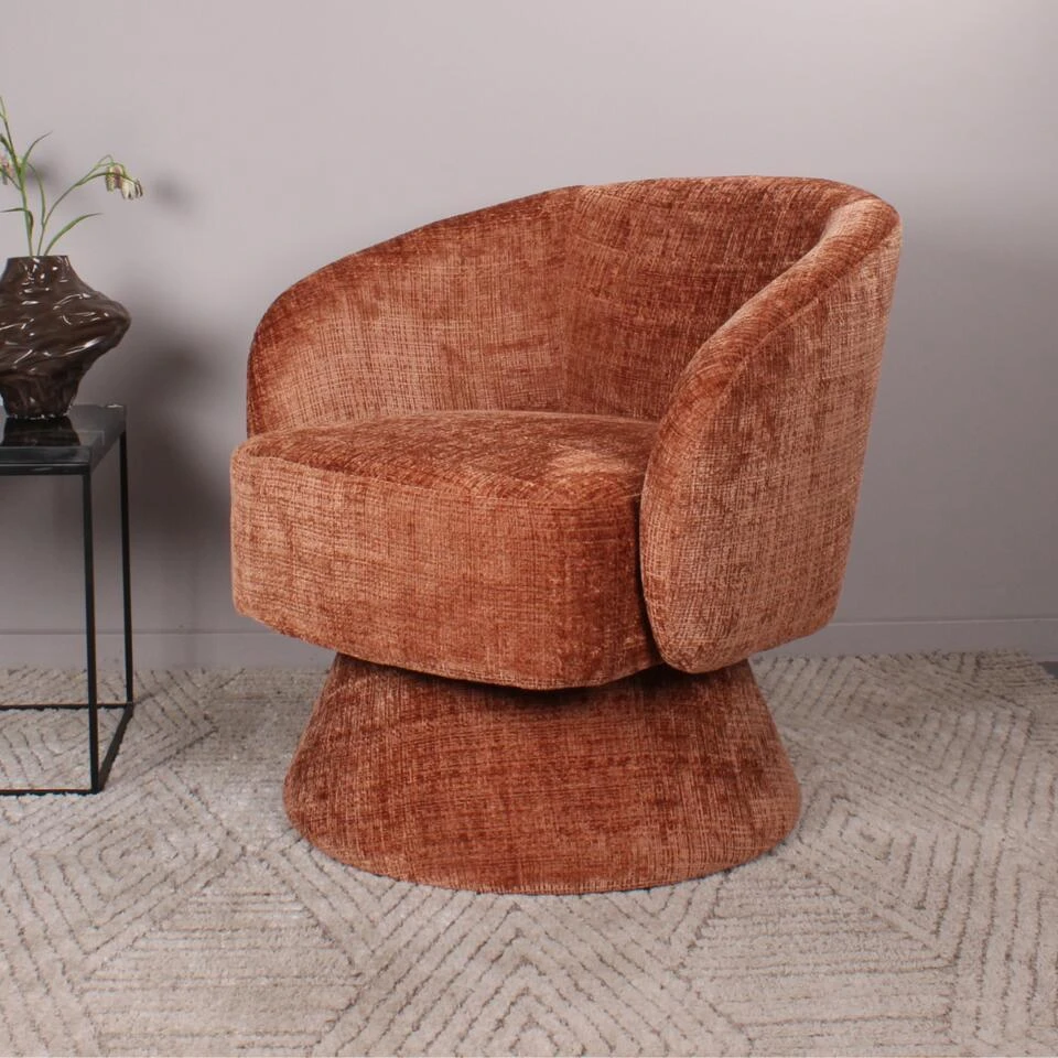 DS4U - Kenny Gestoffeerde Fauteuil - Roestbruin 4 DS4U - Kenny Gestoffeerde Fauteuil - Roestbruin - Afbeelding 2