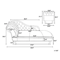 NIMES - Chaise Longue - Grijs - Linkerzijde - Fluweel -Meubelwinkel 0645fa7e1bb6401da6fd60e322ec5e58