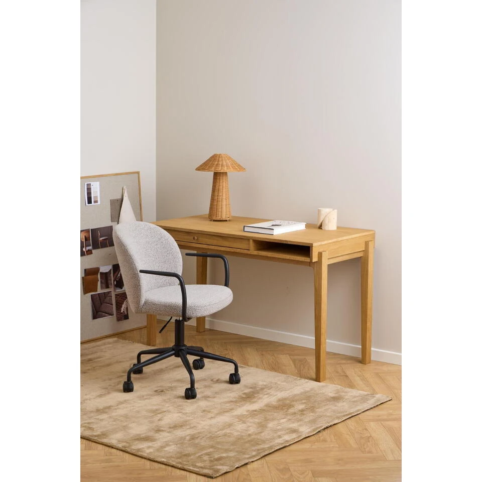 Bureaustoel Beige Stof - Zithoogte 55cm - Santiago 4 Bureaustoel Beige Stof - Zithoogte 55cm - Santiago - Afbeelding 2
