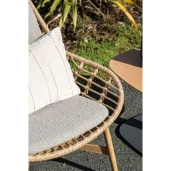 Castello Lounge Fauteuil - Light Teak Look - Natural Rotan-merino Sand -Meubelwinkel 08807b57b19d4721a90861c2e579c06e