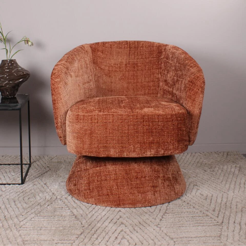 DS4U - Kenny Gestoffeerde Fauteuil - Roestbruin 5 DS4U - Kenny Gestoffeerde Fauteuil - Roestbruin - Afbeelding 3