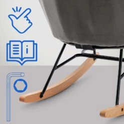 CLP Schommelstoel Sanka Fluweel - Donkergrijs 16 CLP Schommelstoel Sanka Fluweel - Donkergrijs -Meubelwinkel 0b5be011bd384c4b8365dbe708b92ddb