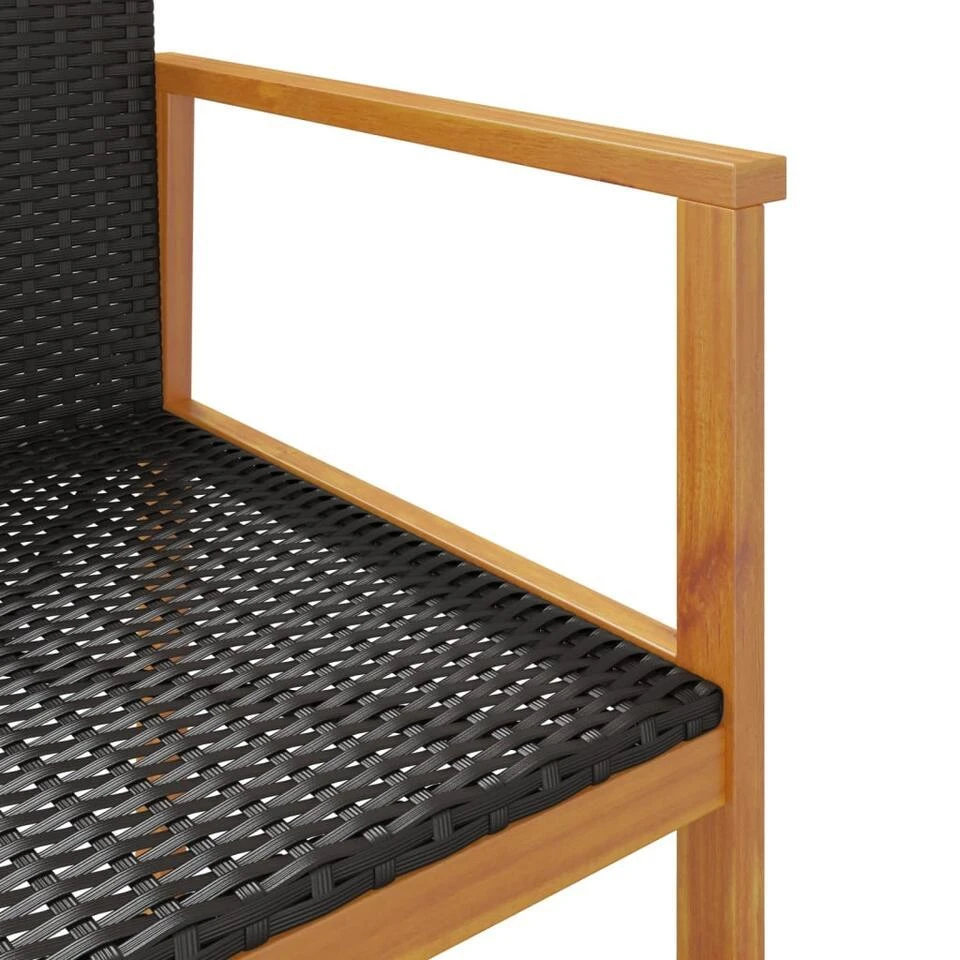 VidaXL - Tuinstoelen - Zwart - Poly Rattan - 2 Stuks 11 VidaXL - Tuinstoelen - Zwart - Poly Rattan - 2 Stuks - Afbeelding 9