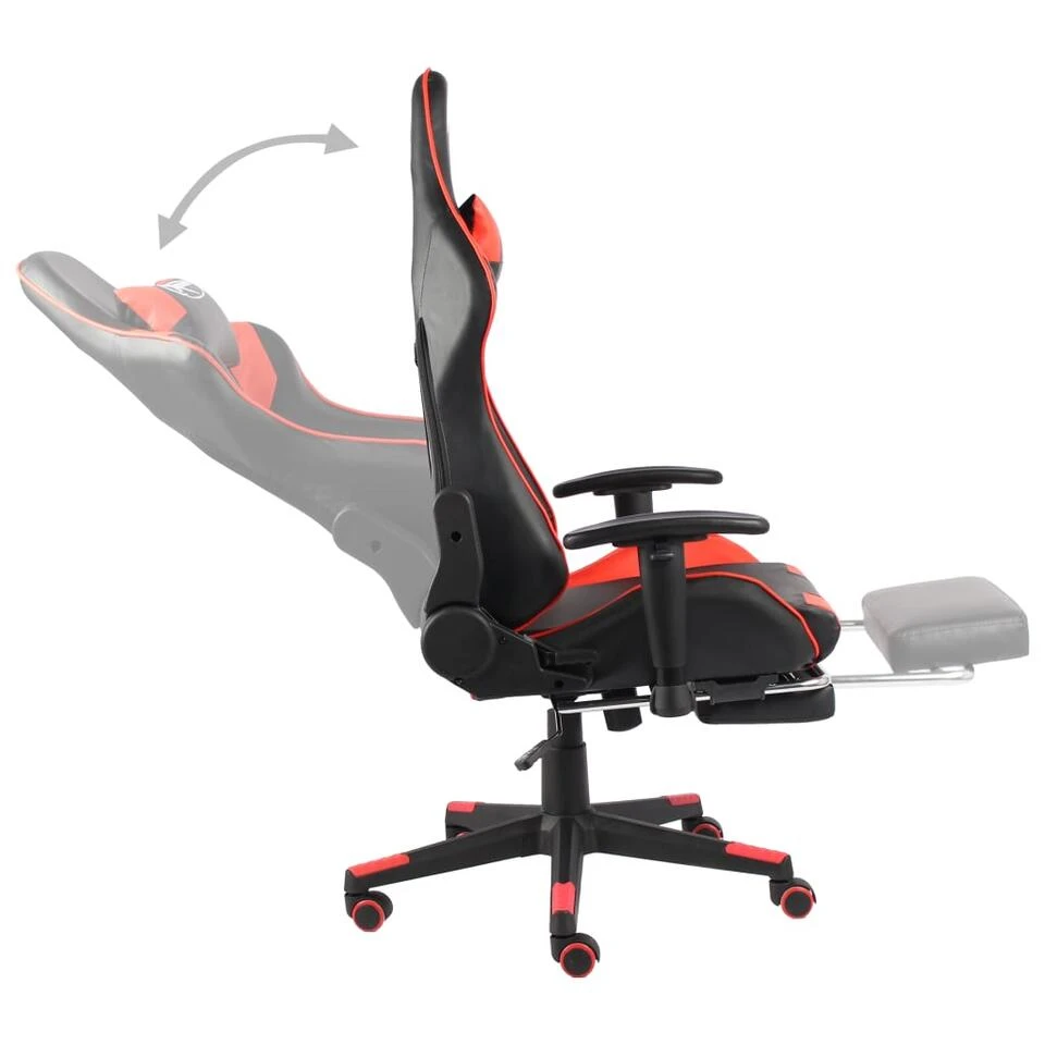 VidaXL - Gamingstoel - Rood - PVC 8 VidaXL - Gamingstoel - Rood - PVC - Afbeelding 6