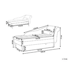 PESSAC - Chaise Longue - Taupe - Rechterzijde - Fluweel -Meubelwinkel 0f51b0b5794c48649aab64a25efb95af