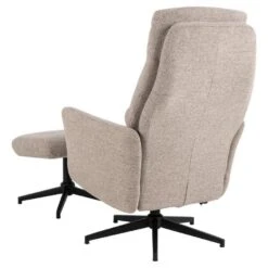 Hioshop London Fauteuil Recliner Met Voetenbank Bouclé Beige -Meubelwinkel 0f558db897e04b798f45a171a8446f36