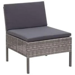 VidaXL 3-delige Loungeset Met Kussens Poly Rattan Grijs -Meubelwinkel 1000002825 0103