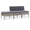 VidaXL 3-delige Loungeset Met Kussens Poly Rattan Grijs 1 VidaXL 3-delige Loungeset Met Kussens Poly Rattan Grijs -Meubelwinkel 1000002825