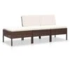 VidaXL 3-delige Loungeset Met Kussens Poly Rattan Bruin 2 VidaXL 3-delige Loungeset Met Kussens Poly Rattan Bruin -Meubelwinkel 1000002841