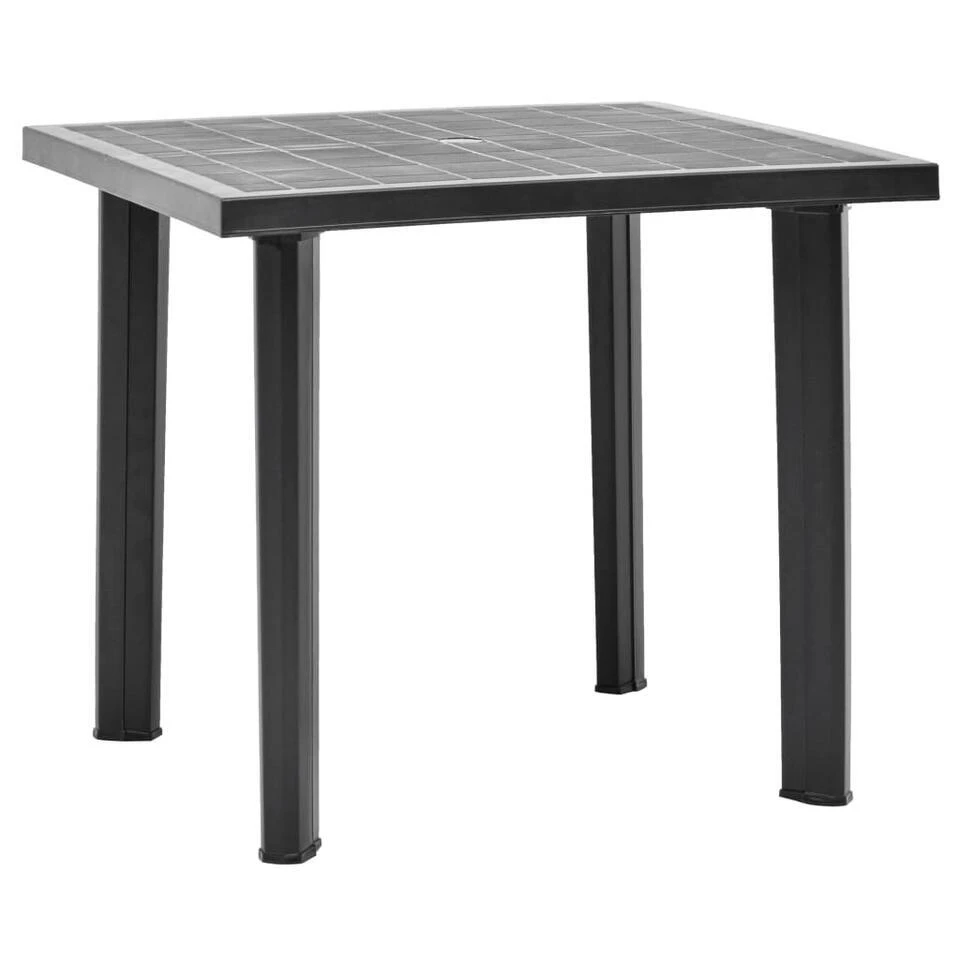 VidaXL Tuintafel 80x75x72 Cm Kunststof Antraciet 3 VidaXL Tuintafel 80x75x72 Cm Kunststof Antraciet