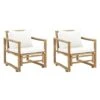 VidaXL Tuinstoelen 2 St Met Kussens Bamboe