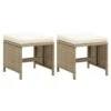 VidaXL Tuinkrukken 2 St Met Kussens Poly Rattan Beige -Meubelwinkel 1000006365
