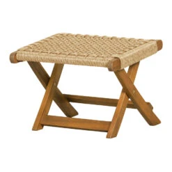 WOOOD Tuinvoetenbank Ruit Lois - Hout - Naturel - 34x45x44 -Meubelwinkel 1000013725 0102