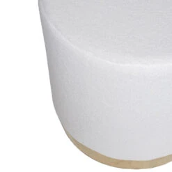 Giga Meubel Teddy Poef Wit - Met Gouden Onderstel - Poef Quinty -Meubelwinkel 1000027539 0103