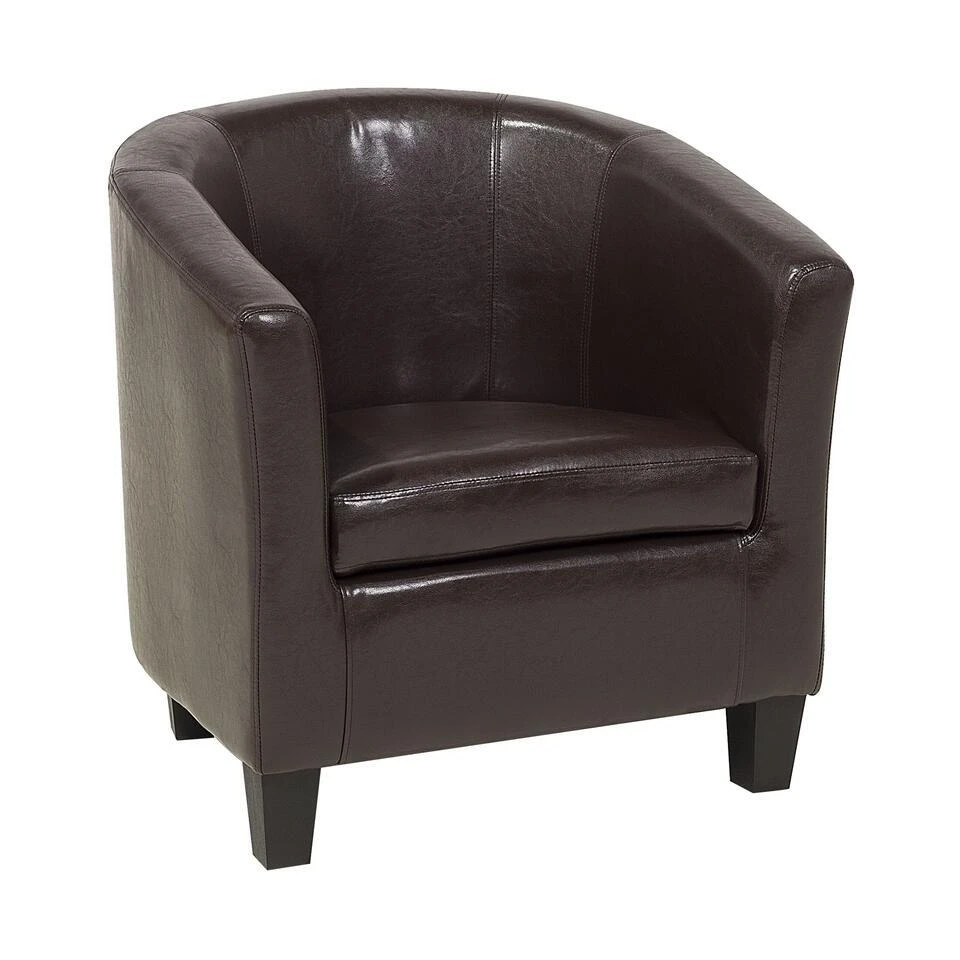 Beliani Fauteuil BORWICK - Bruin Kunstleer 3 Beliani Fauteuil BORWICK - Bruin Kunstleer