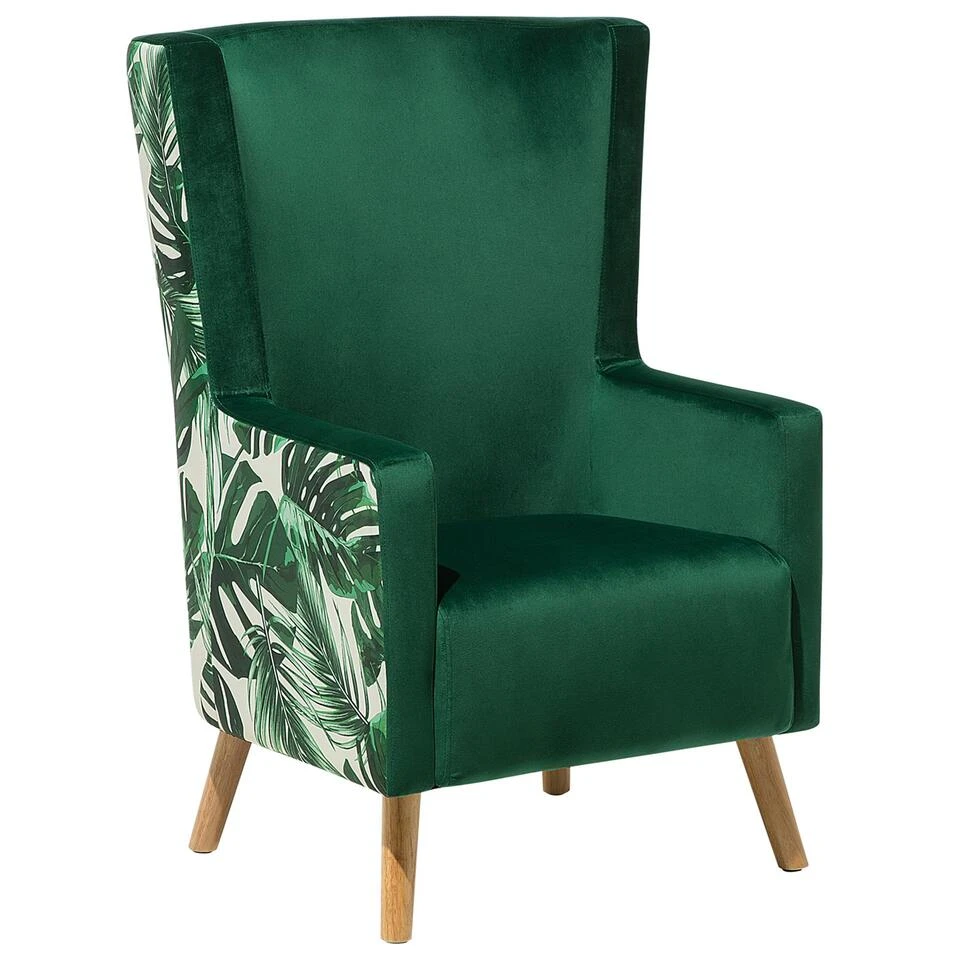 Beliani Oorfauteuil ONEIDA - Groen Fluweel 3 Beliani Oorfauteuil ONEIDA - Groen Fluweel