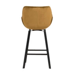Barstoel Geel - Velvet Stof & Metaal - Zithoogte 65cm - Barstoel Shannon Velvet -Meubelwinkel 1000031768 0102
