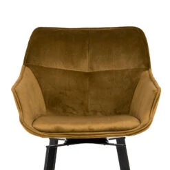 Barstoel Geel - Velvet Stof & Metaal - Zithoogte 65cm - Barstoel Shannon Velvet -Meubelwinkel 1000031768 0103