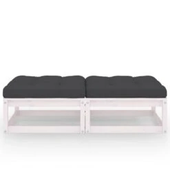 VidaXL Tuinvoetenbanken 2 St Met Kussens Massief Grenenhout 7 VidaXL Tuinvoetenbanken 2 St Met Kussens Massief Grenenhout -Meubelwinkel 1000035718 0101