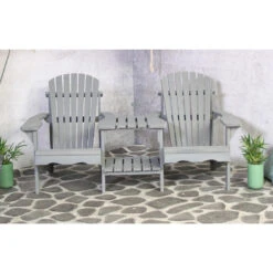 SenS-Line Adirondack Dubbele Tuinstoel - Hout - Grijs 7 SenS-Line Adirondack Dubbele Tuinstoel - Hout - Grijs -Meubelwinkel 1000038286 0101