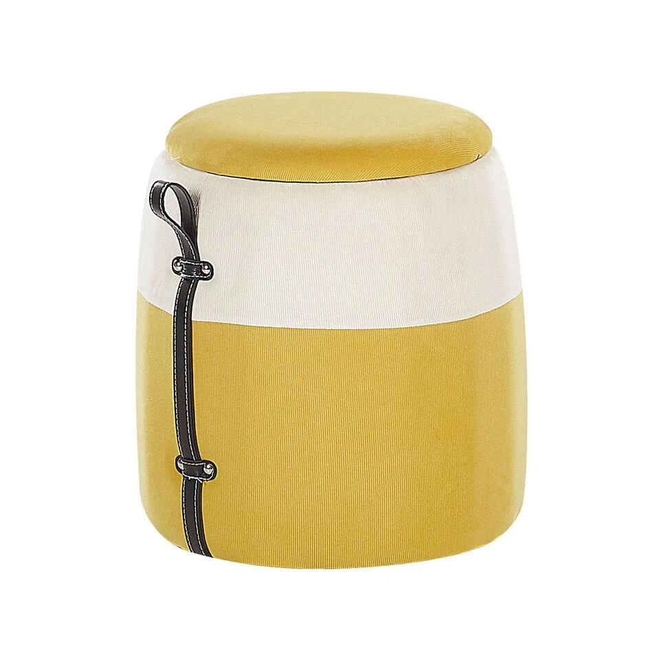 Beliani Poef RUBY - Geel Corduroy 3 Beliani Poef RUBY - Geel Corduroy