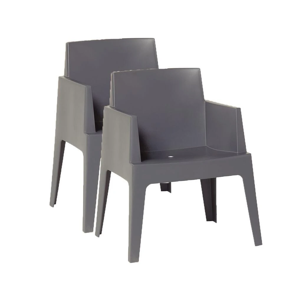 Garden Impressions Box Tuinstoel Antraciet The Original - 2 Stuks 3 Garden Impressions Box Tuinstoel Antraciet The Original - 2 Stuks