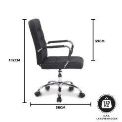 Xairo Milaan - Bureaustoel - Stof - Zwart -Meubelwinkel 1000050246 0103