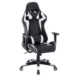 Gamestoel Las Vegas - Zwart / Wit - Gaming Stoel - Bureaustoel