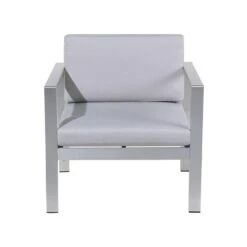 Beliani Tuinstoel SALERNO - Grijs Aluminium -Meubelwinkel 1000050344 0103