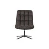 WOOOD Dirkje Draaifauteuil - Leerlook - Zwart - 101x70x85