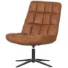 WOOOD Dirkje Draaifauteuil - Leerlook - Cognac - 101x70x85 -Meubelwinkel 1000052487