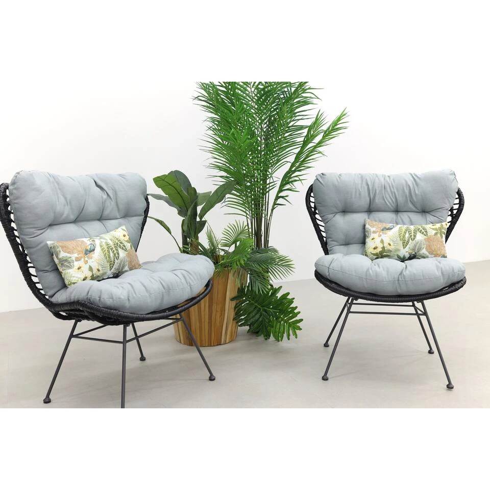 Garden Impressions Libelle Retro Loungestoel - Set Van 2 - Zwart 4 Garden Impressions Libelle Retro Loungestoel - Set Van 2 - Zwart - Afbeelding 2