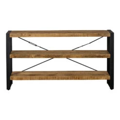 Boekenkast Minneapolis 150cm Laag - Mangohout - Bruin - Rechthoekig -Meubelwinkel 1000054108 0102