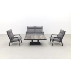 VDG Azoren/Jersey Stoel-bank Loungeset 4-delig Verstelbaar - Antraciet -Meubelwinkel 1000054732 0102