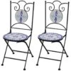 VidaXL Bistrostoelen Inklapbaar 2 St Keramiek Blauw En Wit -Meubelwinkel 1000056433