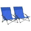 VidaXL Strandstoelen 2 St Inklapbaar Stof Blauw 1 VidaXL Strandstoelen 2 St Inklapbaar Stof Blauw -Meubelwinkel 1000056442