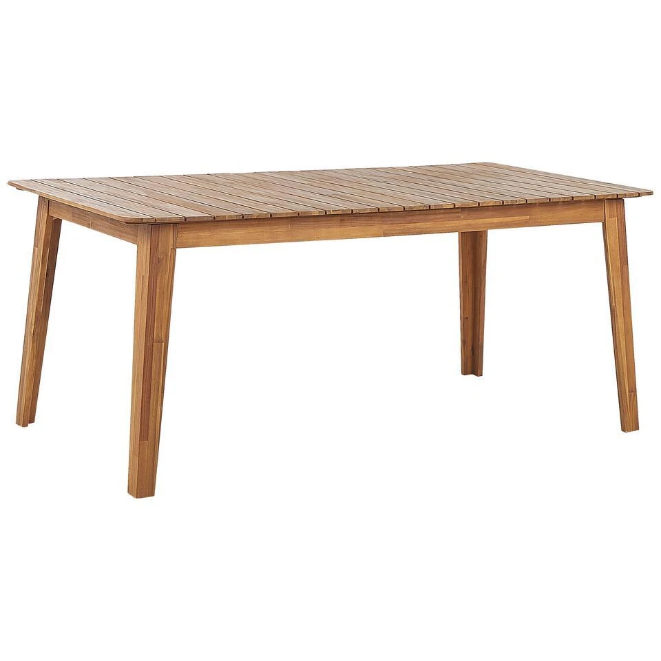 Beliani Eettafel FORNELLI - Lichte Houtkleur Acaciahout 3 Beliani Eettafel FORNELLI - Lichte Houtkleur Acaciahout