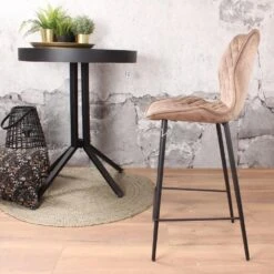 DS4U® Ruby Barkruk Velvet - Stof - Beige 9 DS4U® Ruby Barkruk Velvet - Stof - Beige -Meubelwinkel 1000069047 0103