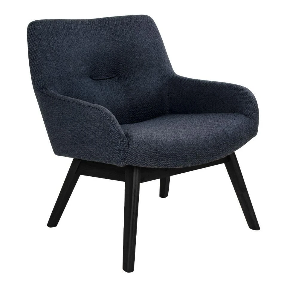 Giga Meubel Loungestoel Stof Donkergrijs/Zwart - Zithoogte 40cm 3 Giga Meubel Loungestoel Stof Donkergrijs/Zwart - Zithoogte 40cm