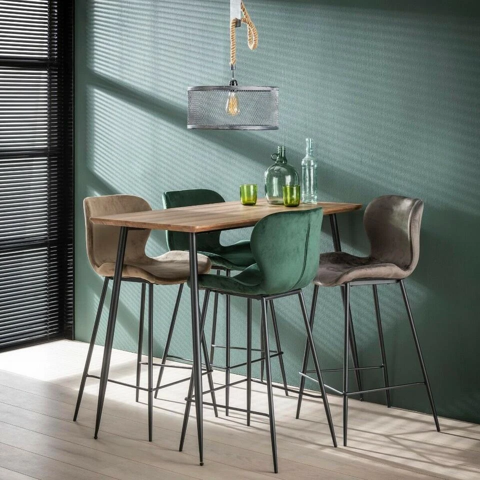 Verona Barstoel 67cm - Stof - Grijs 6 Verona Barstoel 67cm - Stof - Grijs - Afbeelding 4