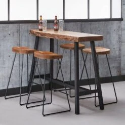 Essex Barkruk Acaciahout - Hout - Bruin -Meubelwinkel 1000076862 0102