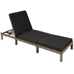 Tectake - Ligstoel Sofia - Wicker Zonnebed - Natuurkleur