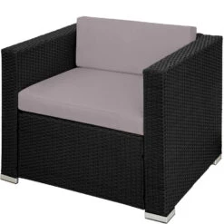 Tectake - Loungeset Milaan - Wicker - Zwart 8 Tectake - Loungeset Milaan - Wicker - Zwart -Meubelwinkel 1000077858 0102