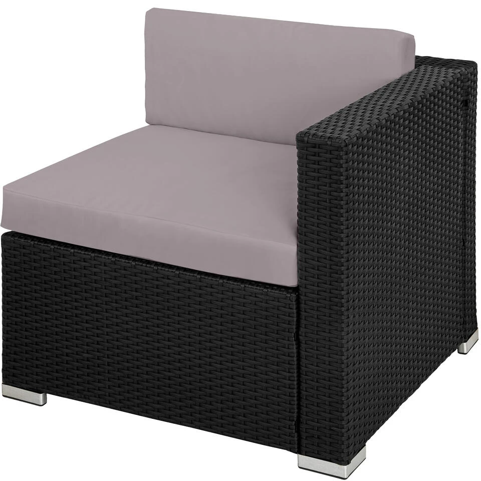 Tectake - Loungeset Milaan - Wicker - Zwart 6 Tectake - Loungeset Milaan - Wicker - Zwart - Afbeelding 4