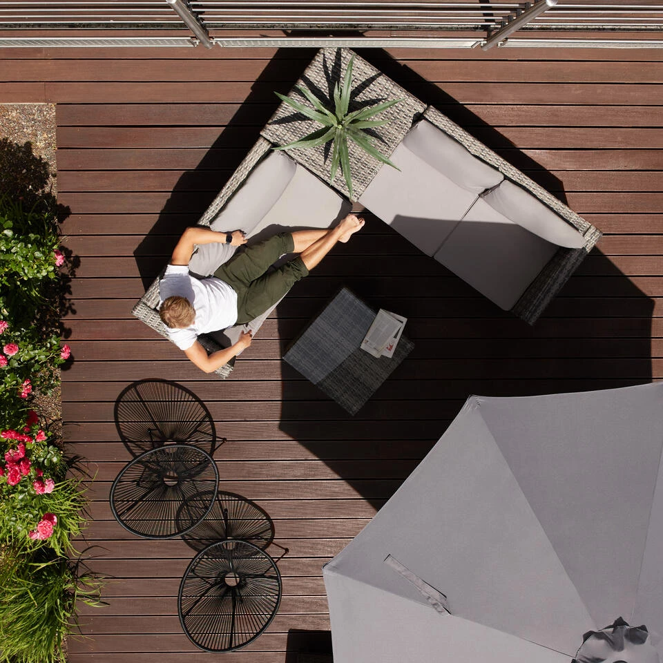 Tectake - Wicker Zitgroep Loungeset Siena - Lichtgrijs 4 Tectake - Wicker Zitgroep Loungeset Siena - Lichtgrijs - Afbeelding 2