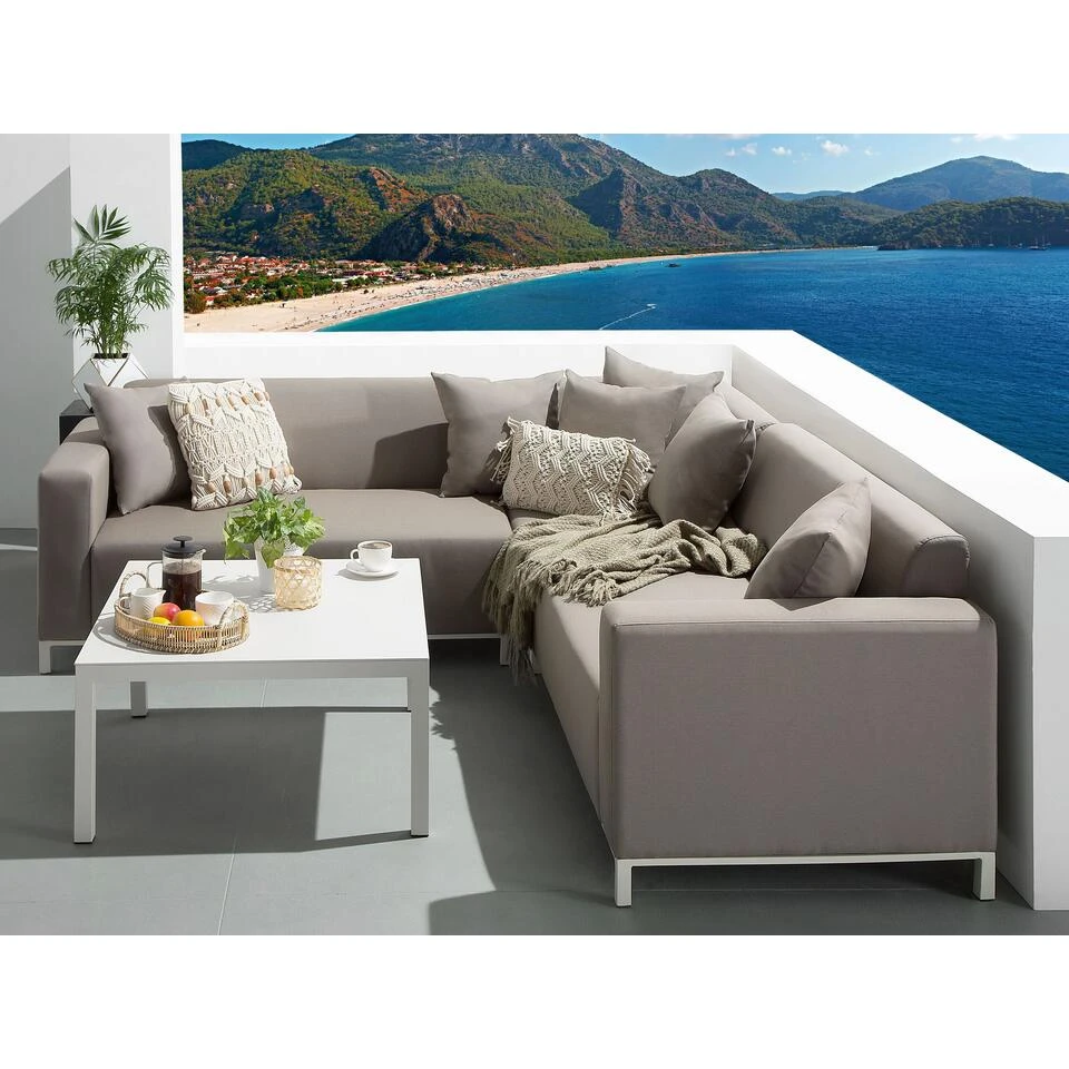 Beliani Loungeset BELIZE - Beige Polyester 4 Beliani Loungeset BELIZE - Beige Polyester - Afbeelding 2