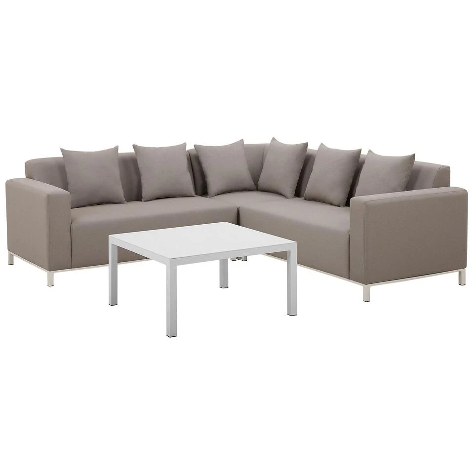 Beliani Loungeset BELIZE - Beige Polyester 3 Beliani Loungeset BELIZE - Beige Polyester