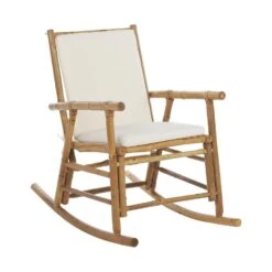 Beliani Schommelstoel FRIGOLE - Lichte Houtkleur Bamboehout